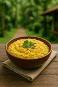 Ayurvedic kichdi lentil and rice dish served at Panchakarma retreat