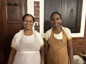 Premeda and Avita, Ayurvedic therapists at Panchakarma retreat in Kerala